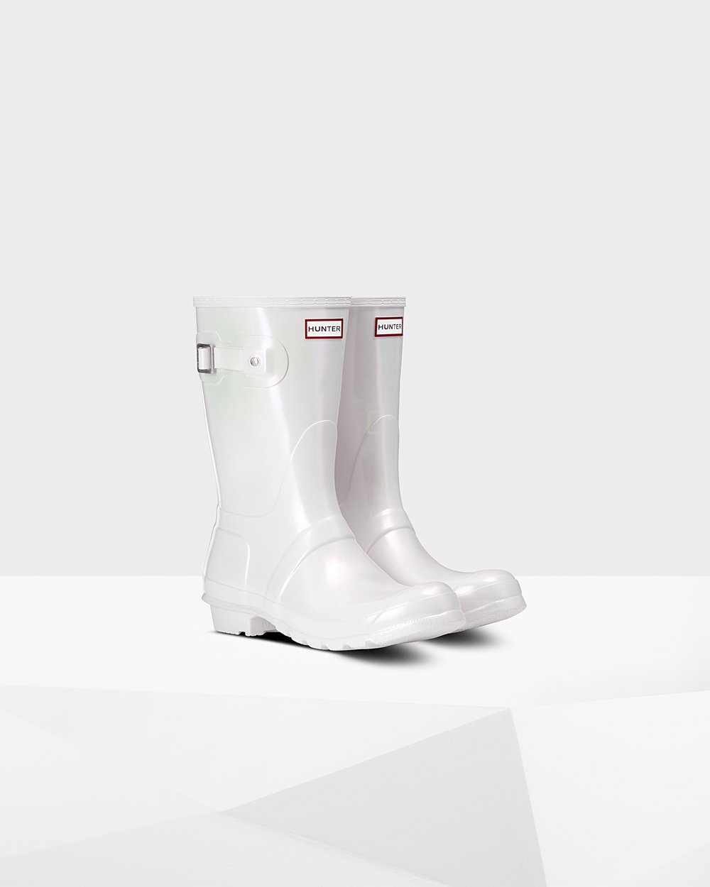 Womens Short Rain Boots - Hunter Original Nebula (36JHCUOYD) - Silver